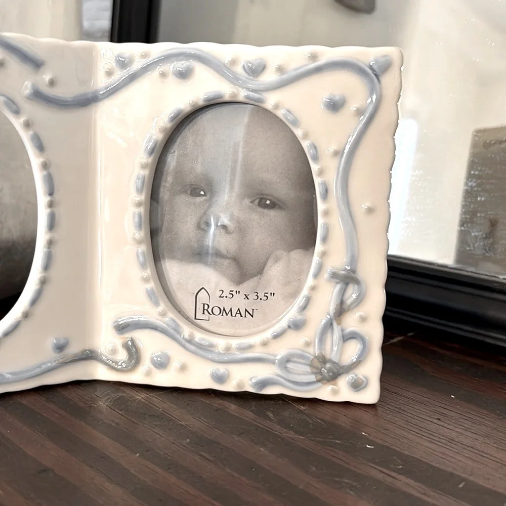 Roman 6x4 Porcelain Nursery Frame. Newborn | Decor | Heirloom | Christening